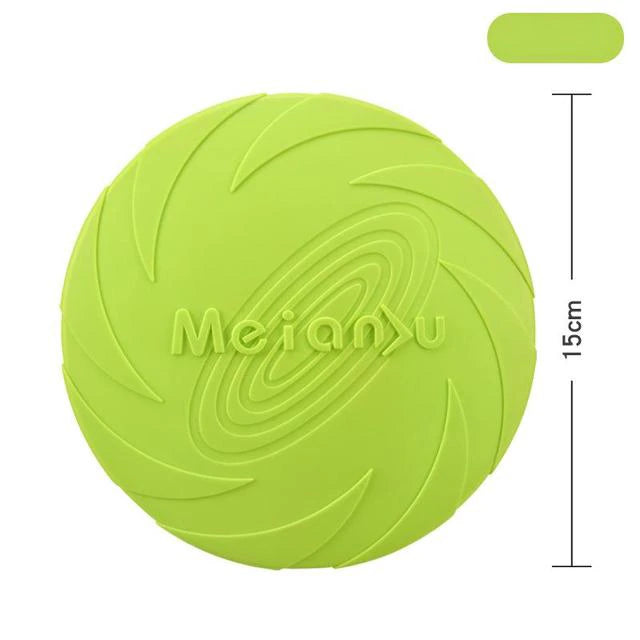 Dog Toy Flying Disc Silicone Material Sturdy Resistant Bite Mark Repairable Pet Outdoor Training Entertainment Throwing Type Toy