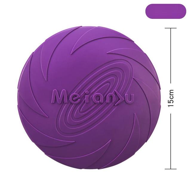 Dog Toy Flying Disc Silicone Material Sturdy Resistant Bite Mark Repairable Pet Outdoor Training Entertainment Throwing Type Toy