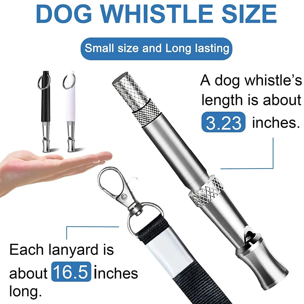 Dog Whistle Adjustable Pitch for Stop Barking Recall Training- Professional Dogs Training Whistles Tool for with Strap Lanyard