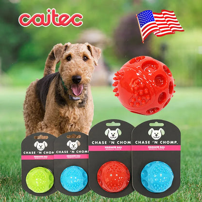 CAITEC Dog Toys Squeaking Bouncing Ball Durable Floatable Springy Pet Toys Squeaky Ball Bite Resistant for Small to Large Dogs