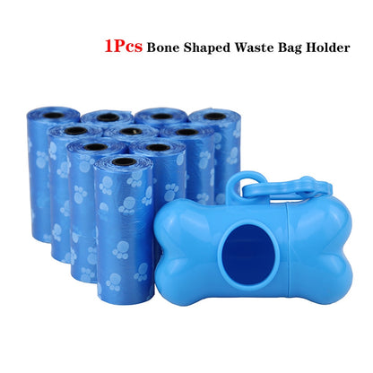 Bulk Poop Bags with Leash Clip and Bone Bag Dispenser