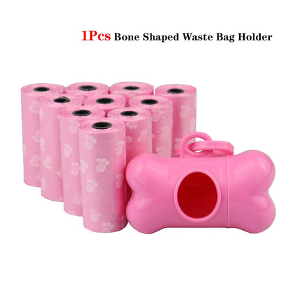 Bulk Poop Bags with Leash Clip and Bone Bag Dispenser