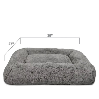 Large Furry Bolster Dog Bed, Taupe Accesorios Veterinaria Breeding Supplies