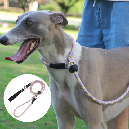 New Nylon P Slip Dog Leash Reflective Training Pet Lead Explosion Proof Not Entangled Strong P Collar Integrated Dogs Rope Stuff