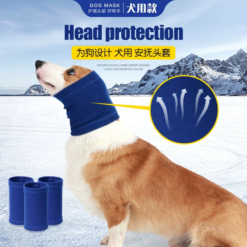 Pet Dog Pacifier Headgear Scarf Wound Protection Anti-Scratch Anti-Scare Firecrackers Pacify Anti-Thunder Warm-Keeping and Cold-Proof