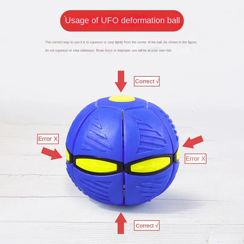 Pet Dog Toys Flying UFO Deformable Saucer Ball Interactive Outdoor Sports Dogs Training Toy Flat Throw Disc Ball Dog Supplies