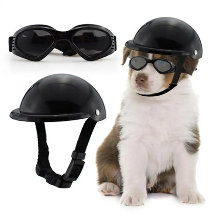 Pet Helmet Dog Sunglasses New Motorcycle Helmet With Sunglasses Dust Wind UV Protection Hat Dog Cat Head Protection Pet Supplies