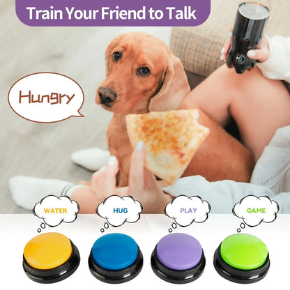 Pet Sound Box Recordable Talking Button Cat Voice Recorder Talking Toy For Pet Communication Training Tool Squeeze Box Dog Toys