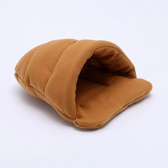 Rabbit Cave Sleeping Bed Guinea Pig Hideout Cozy House Pet Soft Warm Fleece Winter Slipper Cushion Small Animal Nest Cat Dog Bed