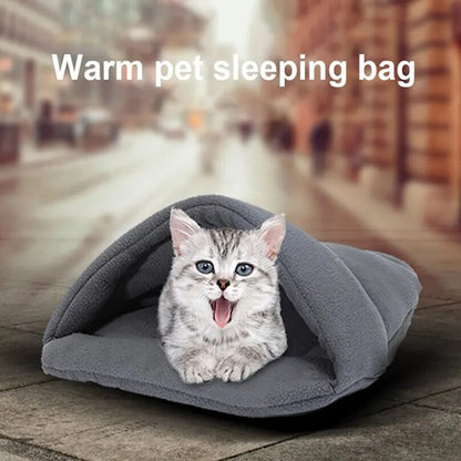 Rabbit Cave Sleeping Bed Guinea Pig Hideout Cozy House Pet Soft Warm Fleece Winter Slipper Cushion Small Animal Nest Cat Dog Bed