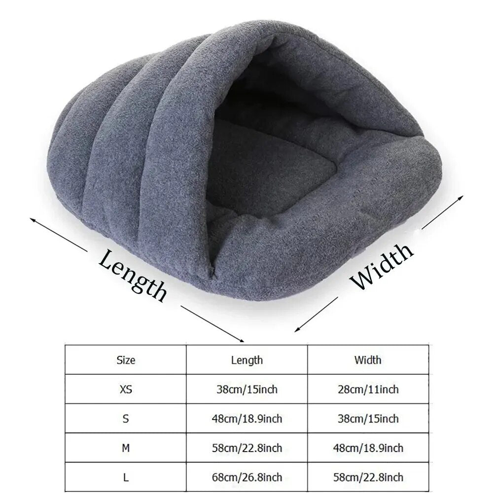 Rabbit Cave Sleeping Bed Guinea Pig Hideout Cozy House Pet Soft Warm Fleece Winter Slipper Cushion Small Animal Nest Cat Dog Bed