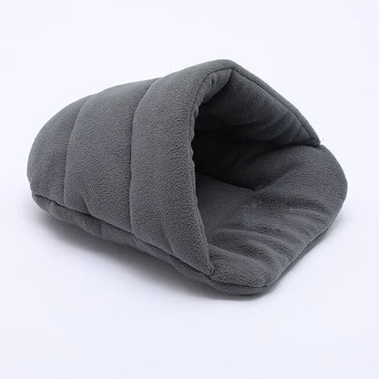 Rabbit Cave Sleeping Bed Guinea Pig Hideout Cozy House Pet Soft Warm Fleece Winter Slipper Cushion Small Animal Nest Cat Dog Bed