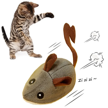 Smart Cat Toy Interactive Running Mouse Cat Teaser Feather Toys Electric Random Moving Simulation Mice Kitten Squeak Plush Toys