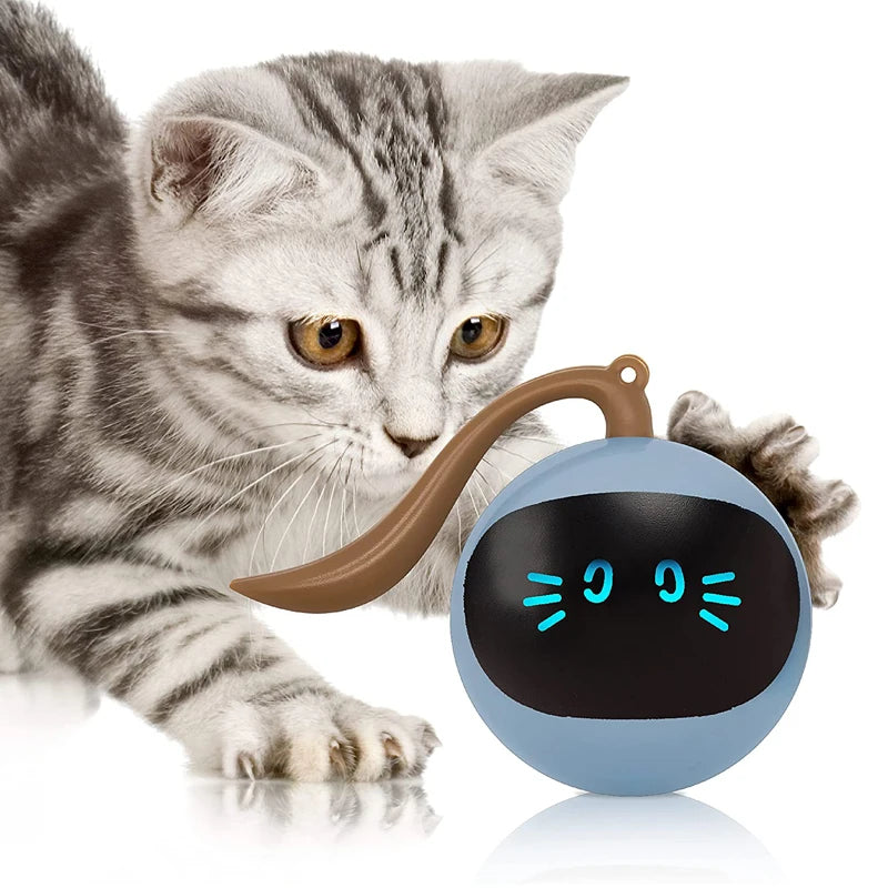 Automatic Cat Toy Interactive Smart Ball for Cats USB Charging Colorful Led Light Toys  360°Self Rotating Toys Pet Products