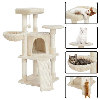 Professional Cat Tree Tower with Basket for Small Kittens, Indoor, At Supplies, Cat Toys, So That Cats Can Play Happily At Home