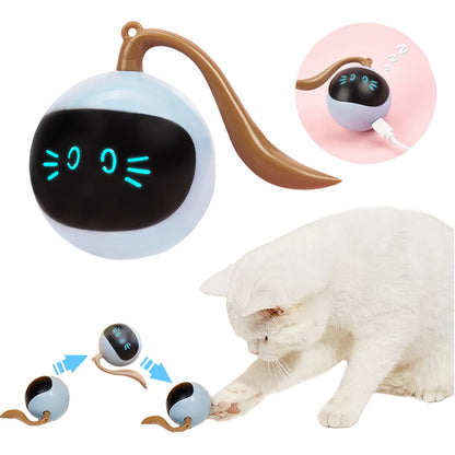 Automatic Cat Toy Interactive Smart Ball for Cats USB Charging Colorful Led Light Toys  360°Self Rotating Toys Pet Products