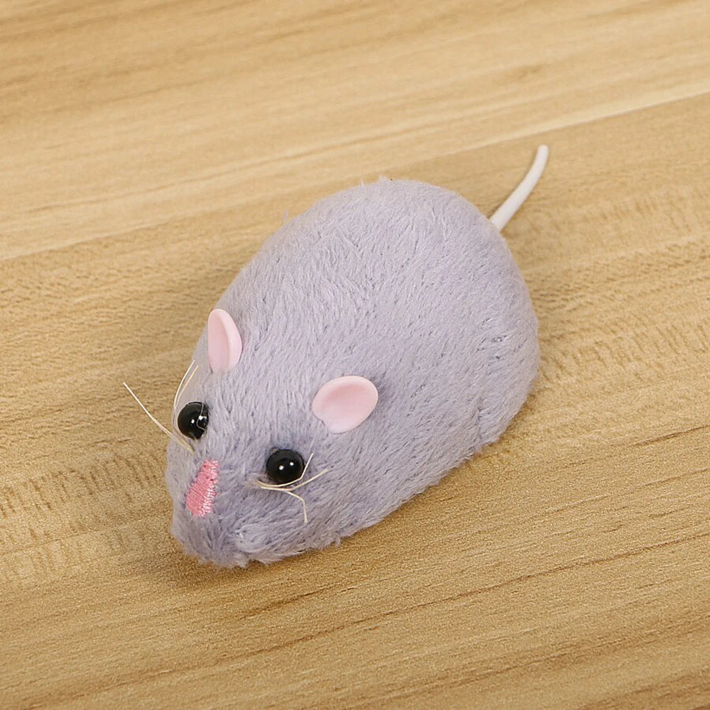 Mini Remote Mouse Prank Toys with Cheese Controller Realistic Filling Animal Plush Mouse Interactive Cat Halloween Toy