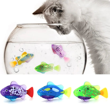 Cat Toys Cat Interactive Electric Fish Toy Pets Indoor Water Play Fish Toys With LED Lights Accessories Cats Pet For Supplies