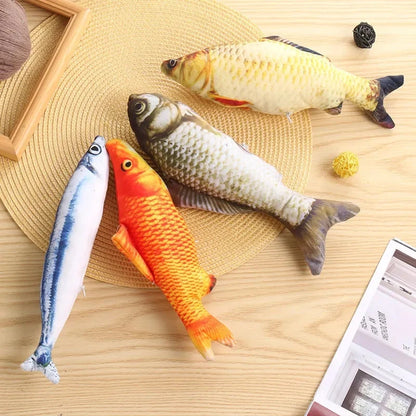 20cm Plush Cat Toy Simulation Fish Tease Cat Teeth Chew Toy Cat Mints Fish Cat Supplies Cat Interactive Toys Clownfish