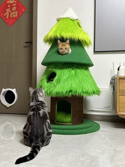 Pet Toy Sisal Fluffy Christmas tree pet climbing frame Cat Scratching Board Cat Tree