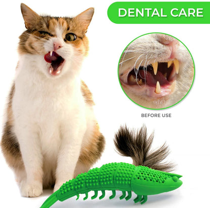 ATUBAN Cat Toothbrush Toy-Durable Hard Rubber - Cat Dental Care, Cat Interactive Toothbrush Chew Toy cat treat toy