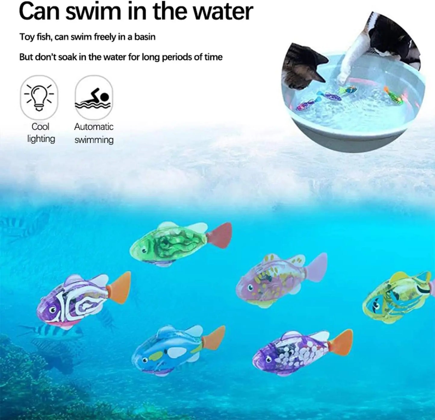 Cat Toys Cat Interactive Electric Fish Toy Pets Indoor Water Play Fish Toys With LED Lights Accessories Cats Pet For Supplies