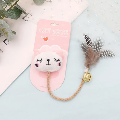 Funny Cat Toy Feather Bell With Catnip Cat Animal Shape Doll Pet Hemp Rope Molar Rod Pet Kitten Supplies Teeth Chewing Toy