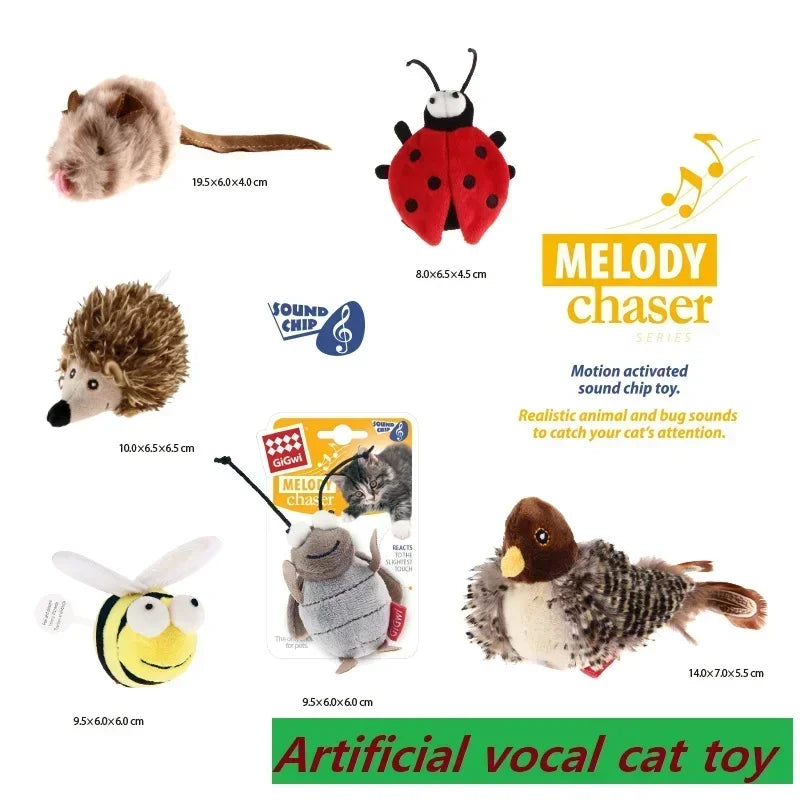 Vealind Vocal Cat Toys Series Natural Simulation Multi-species Prey Mice Birds Self Hi Kitty Toy