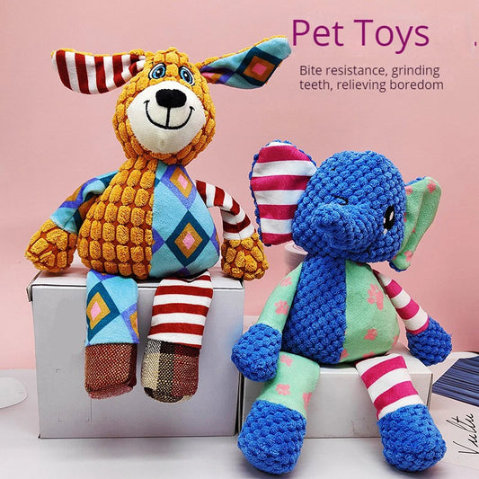 Pet Stuffed Doll Toy Squeak Dogs Plush Articles Teeth Bite Interactive Puppy Training Behavior Chew Games Indestructib Supplies