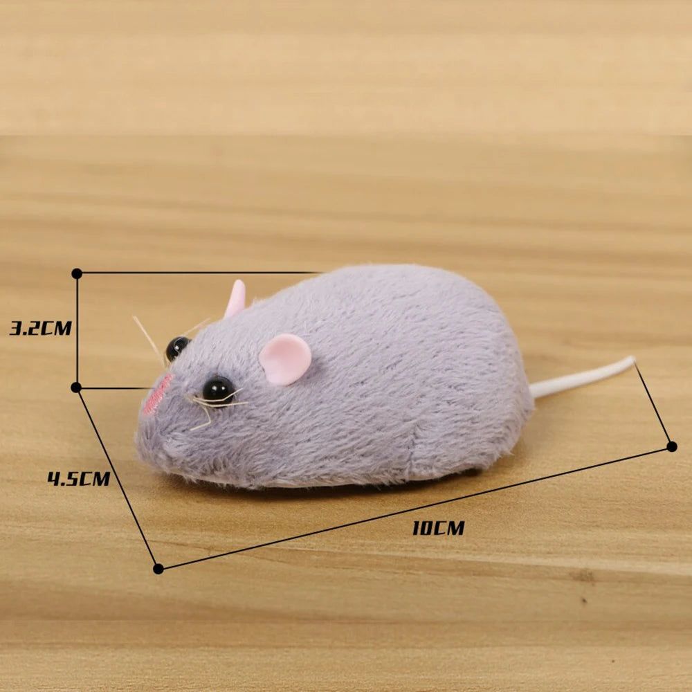 Mini Remote Mouse Prank Toys with Cheese Controller Realistic Filling Animal Plush Mouse Interactive Cat Halloween Toy