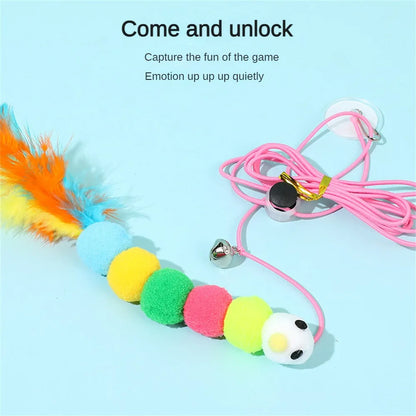 Cat Toy Swing Sticky Disc Elastic Hanging Door Teasing Cat Rope Long Rope Teasing Cat Cat Toy Cat Accessories Pet Kitten Toy