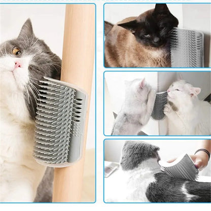 Cat Self Groomer With Catnip Soft Cats Wall Corner Massage Cat Comb Brush Rubs The Face With A Tickling Comb Pet Grooming Supply