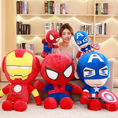 Disney Marvel Avengers Soft Stuffed Captain America Iron Man Spiderman Plush Toys Movie Dolls Christmas Gifts for Kids Boys