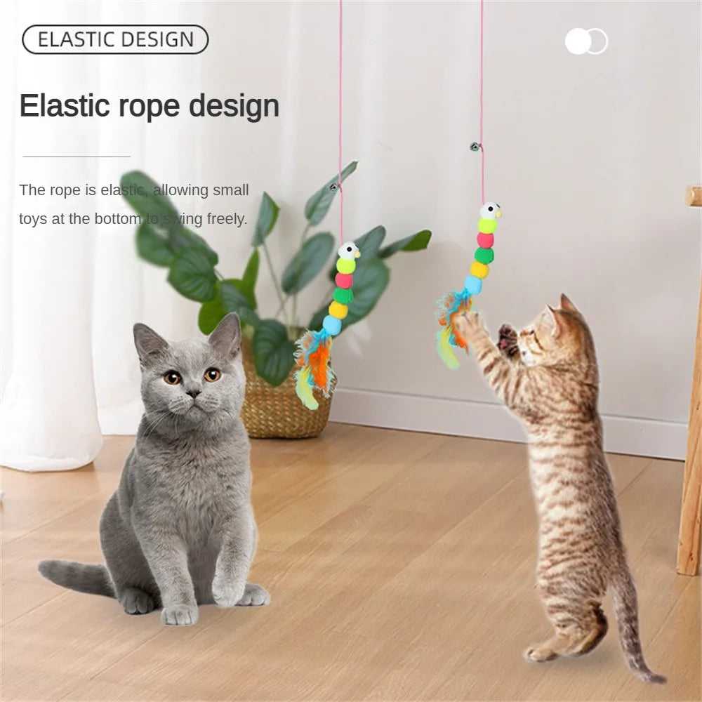 Cat Toy Swing Sticky Disc Elastic Hanging Door Teasing Cat Rope Long Rope Teasing Cat Cat Toy Cat Accessories Pet Kitten Toy