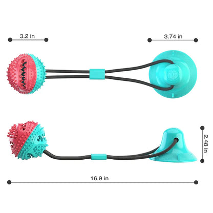 Large Dog Ball Toys Suction Cup Ropes Interactive Leaking Slow Feeder Chew Toy Toothing Clean Golden Retriever Big Pet Supplies