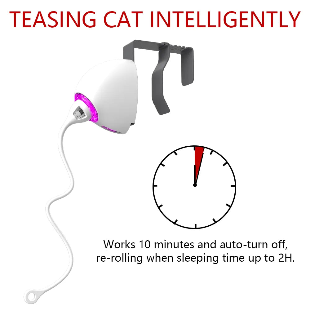 Electric Cat Toy Rope Automatic Teaser Cat String Toys Hanging Door Interactive Kitten Game Toy Random Swing Cat Catching Sticks