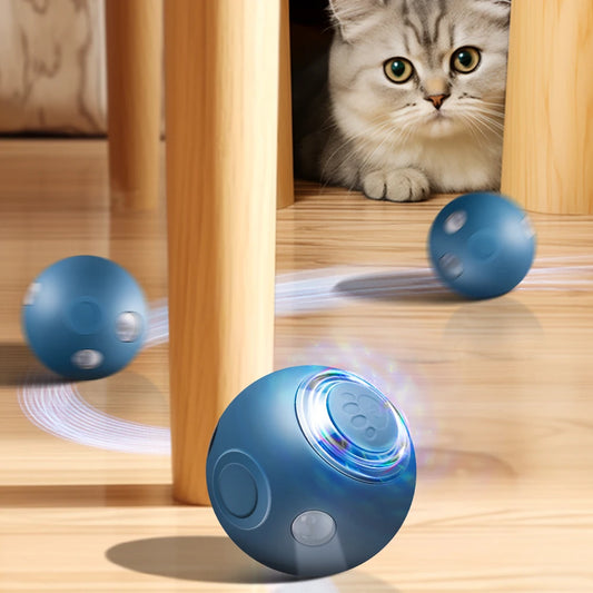 High Quality Smart Cat Toys Automatic Rolling Ball Electric Silicone Anti-Bite Anti-Fall Rotating Shine Interactive Pet Dog Toy