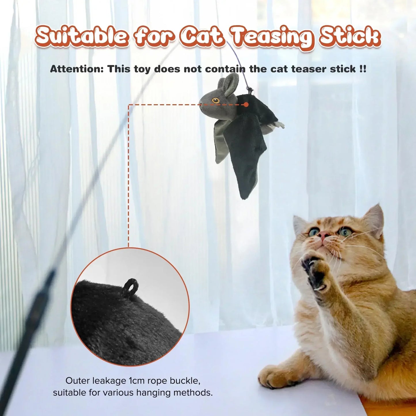 Flapping Bat Cat Toys Interactive Plush Birds Door Hanging Vivid Chirping Toy 3 Modes Pet Kitten Cat Chase Exercise Fishing Toy