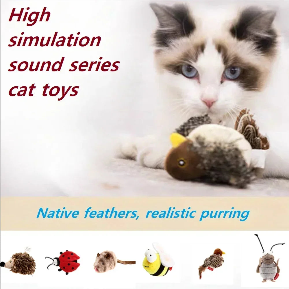 Vealind Vocal Cat Toys Series Natural Simulation Multi-species Prey Mice Birds Self Hi Kitty Toy