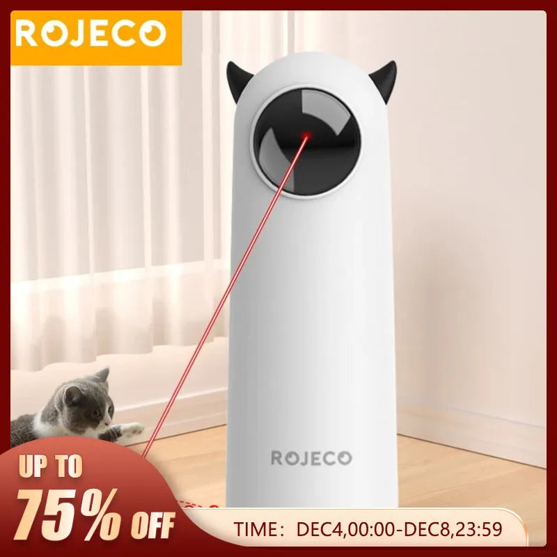 ROJECO Automatic Cat Toys Interactive Smart Teasing Pet LED Laser Indoor Cat Toy Accessories Handheld Electronic Cat Toy For Dog