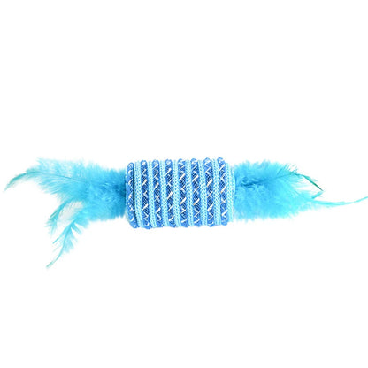 Feather Funny Cat Ball Toys Suger Shaped Blue Rope Kitten Chew Puzzle Toy Dog Molar Cleaning Teeth Interactive Accessories 3pcs