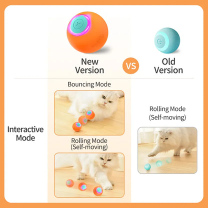 ROJECO Pet Toys Smart Interactive Cat Bouncing Ball Automatic Rolling Ball Training Self-moving Electric Toys Pet Accessories