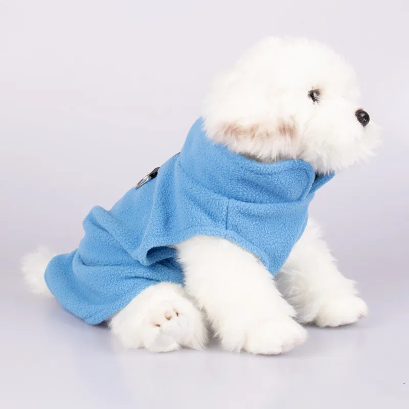 Warm Fleece Pet Clothes Solid Color Coat For Small Medium Dog Soft Cat Puppy Shirt Jacket Teddy Bulldog Chihuahua Winter Outfit