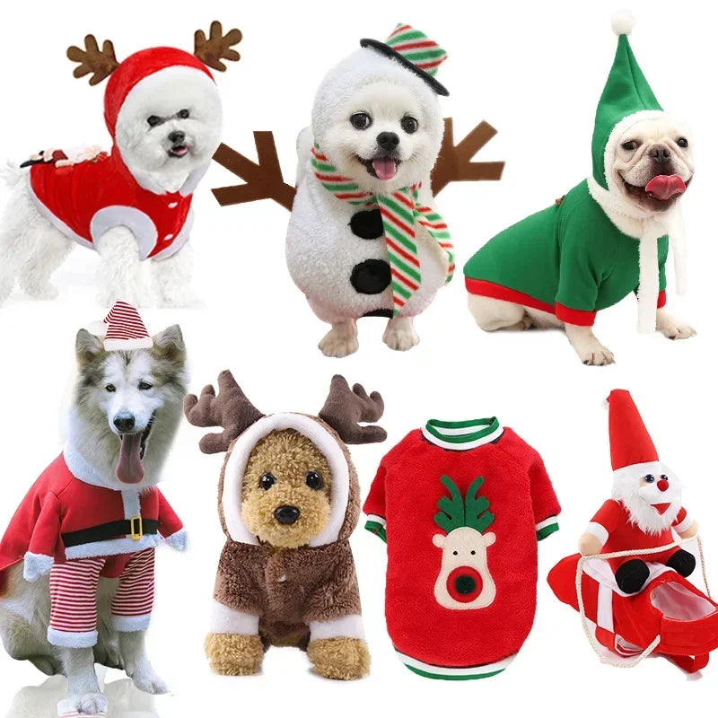 Christmas Dog Clothes Pet Clothes for Small Medium Dogs Pet Chihuahua Pets Hoodies Warm New Year Dog Clothing Yorkshire