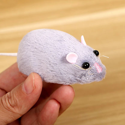 Mini Remote Mouse Prank Toys with Cheese Controller Realistic Filling Animal Plush Mouse Interactive Cat Halloween Toy