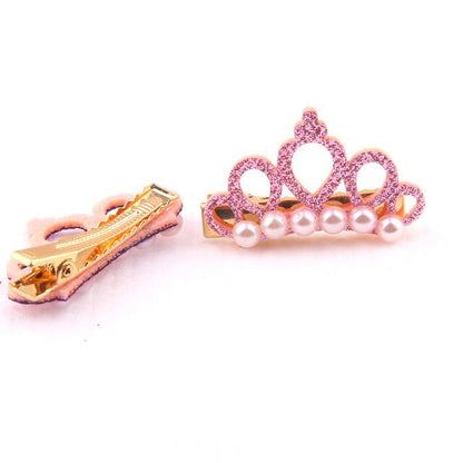 Small Dogs Cat Faux Pearl Crown Shape Bows Pet Hair Clips Head Decoration for Pets Puppy Hairpins Decor Grooming Accessoires