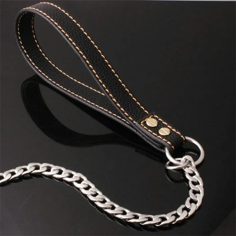 Training Dog Chain Stainless Steel Gold Metal Pet Leash Strong Pitbull Bulldog Durable for Large Big Dogs Thickness Rope Stuff