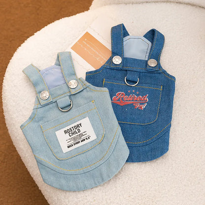 Winter Dog Clothes Jackets Pet Dog Strap Denim Skirt Vest For Small Dog Can Pull Two Feet Pet Dog Clothing Designer Dog Costume