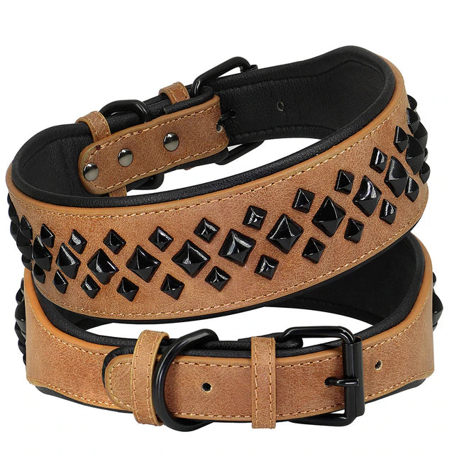 Dog Collar For Large Dogs Cool Spikes Studded Leather