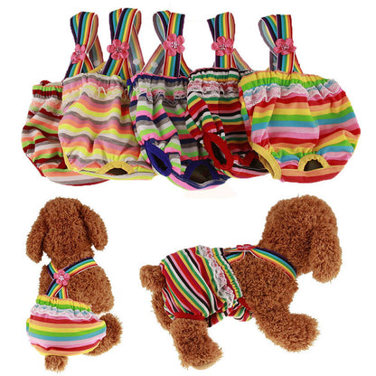 New Colorful Striped Dog Physical Pant